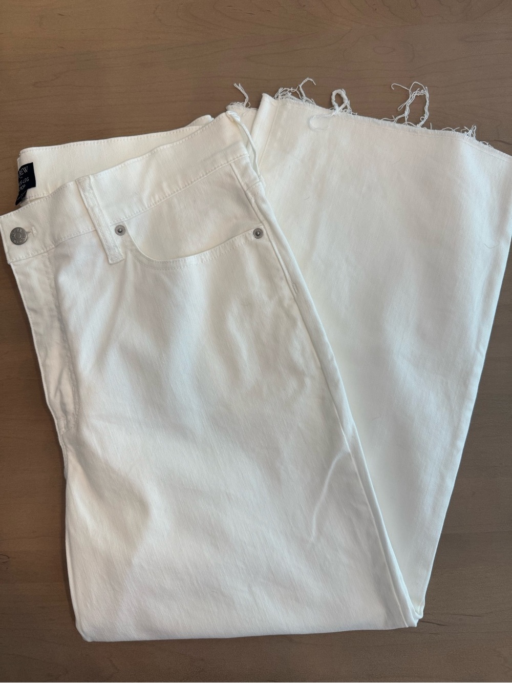 J Crew Wide Leg Crop Jeans in White, NWOT